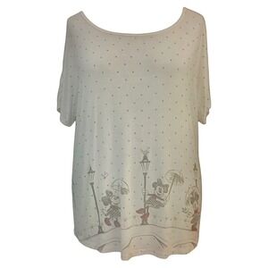 Authentic Disney‎ Parks Short Sleeve Top w/Minnie Singing in the Rain SKUW507